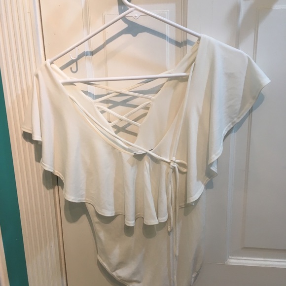 White bodysuit off shoulder - Picture 2 of 2